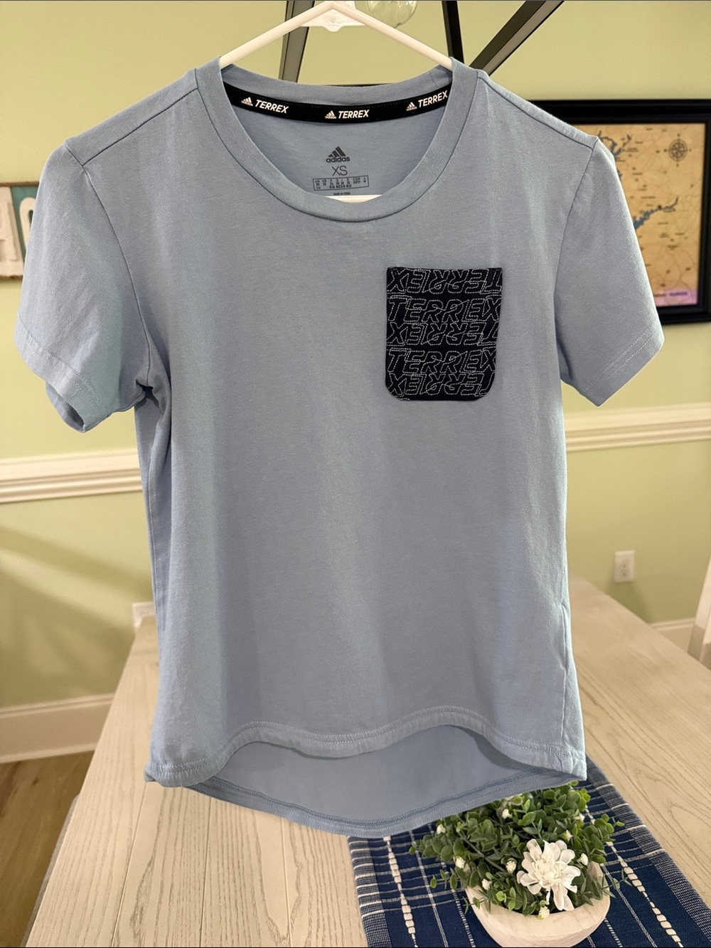 adidas Terrex Light Blue Short Sleeve Pocket Tee